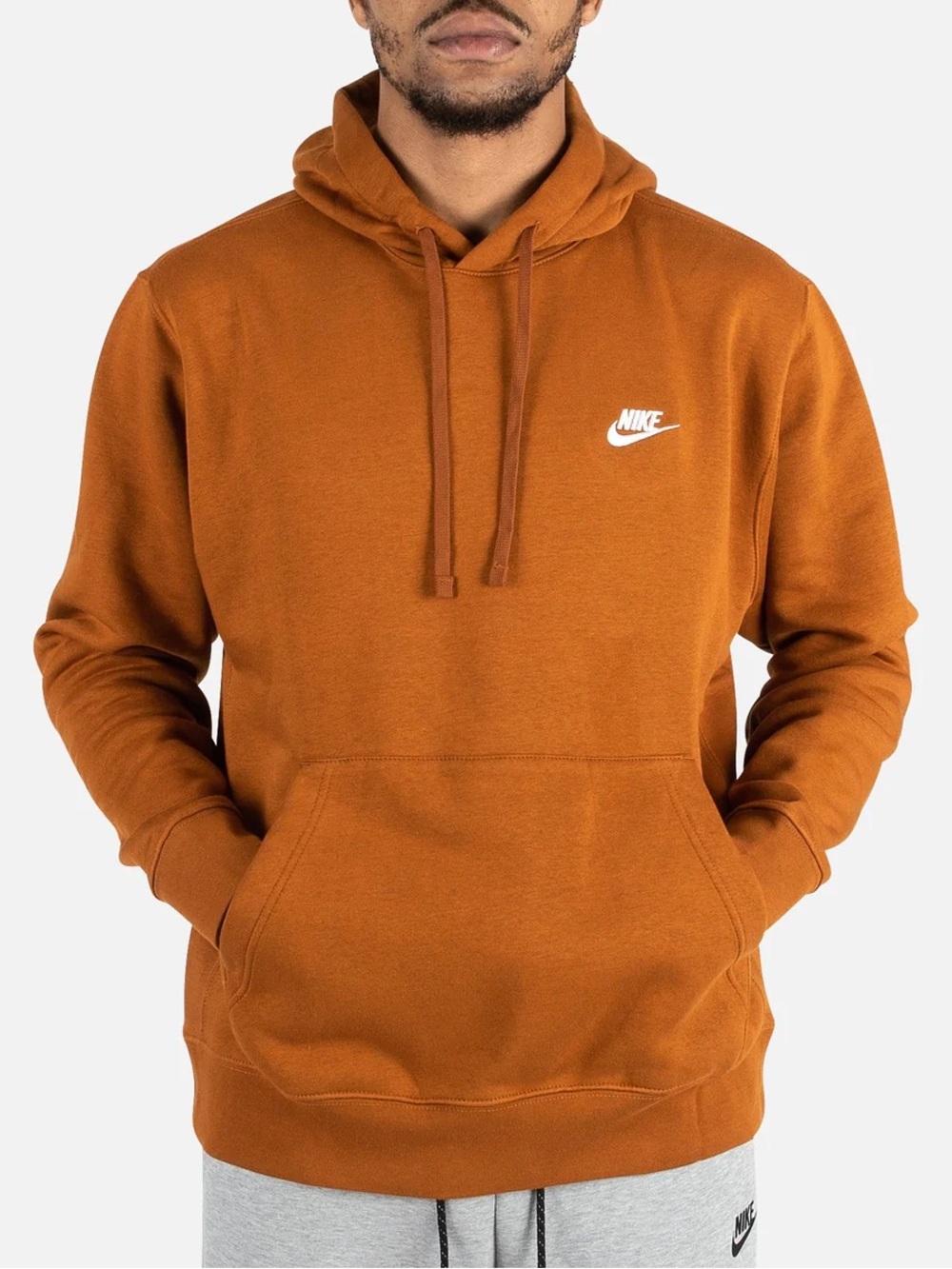 Nike Men's Hoodie - Burnt Orange- Medium